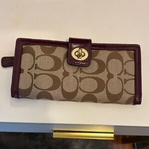 Coach Tan and Purple wallet